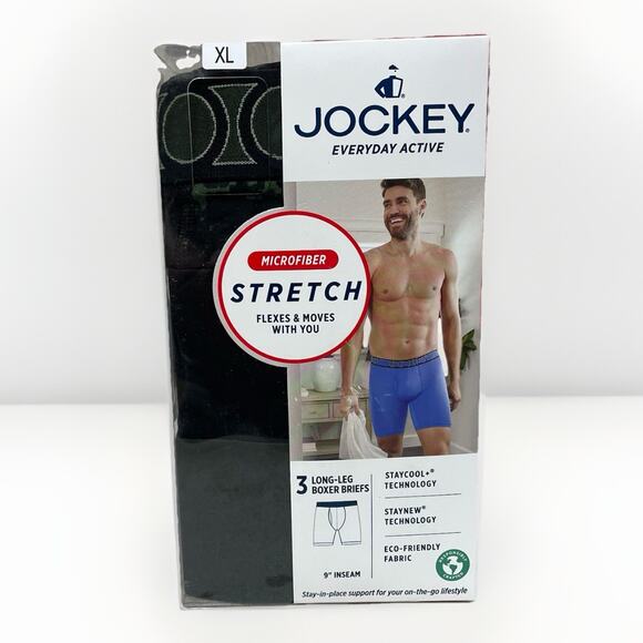 3-PACK Men’s XL Jockey Active Microfiber Stretch Boxer Briefs CAMO Green Black - Picture 3 of 5